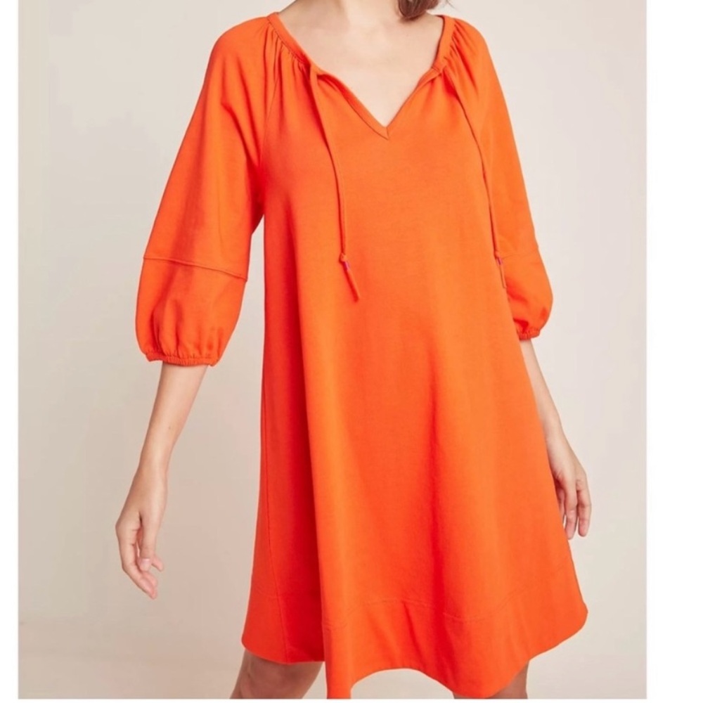 Anthropologie Anais Orange Balloon Sleeve Dress - Picture 7 of 7